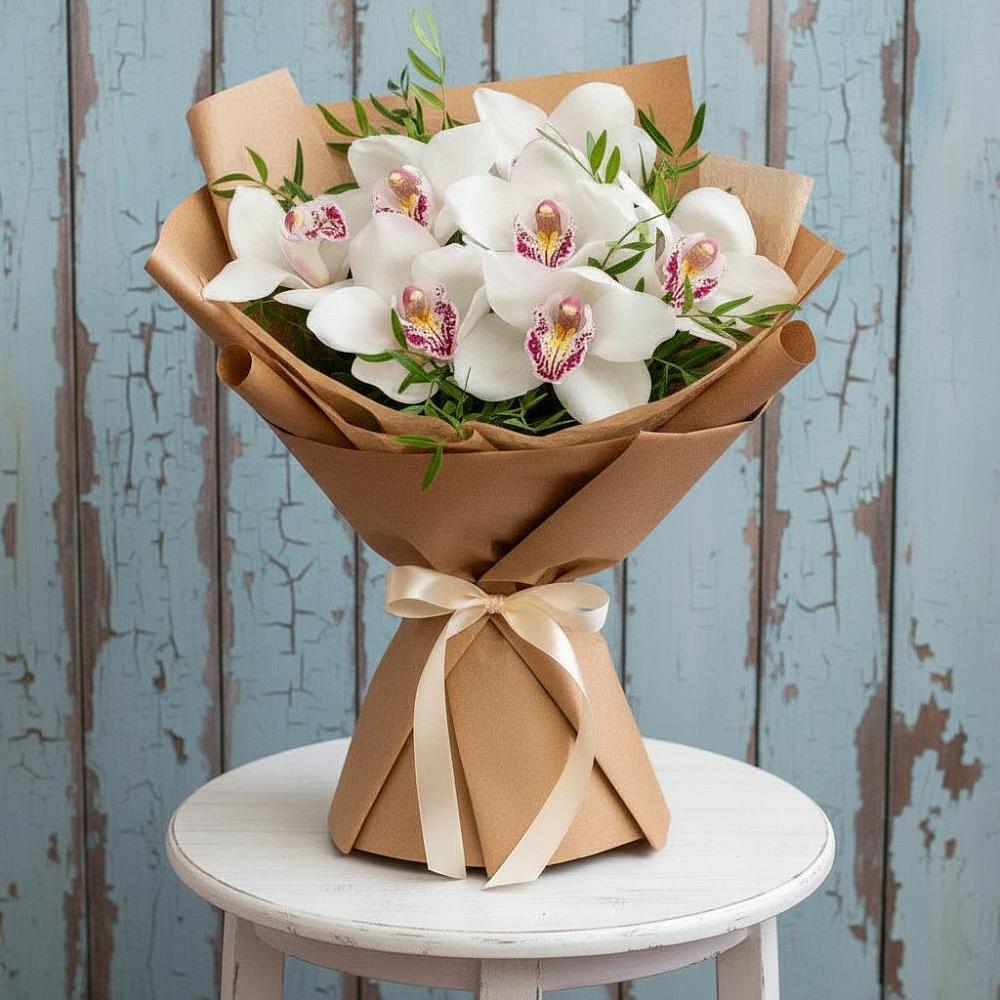 Букет цветов из: Орхидеи и Розы в Крестцах