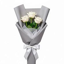 Букет 3 белые розы #REPLACE_PRED# Крестцах