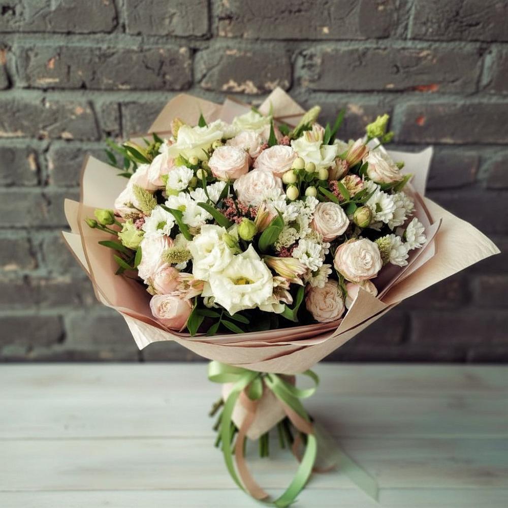 Букет цветов из: Альстромерии, Розы и Хризантемы в Крестцах