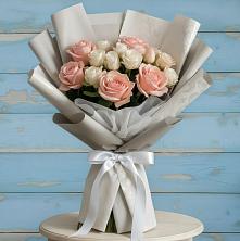 Букет Нежное облако в Крестцах Букет цветов из:  Розы в Крестцах