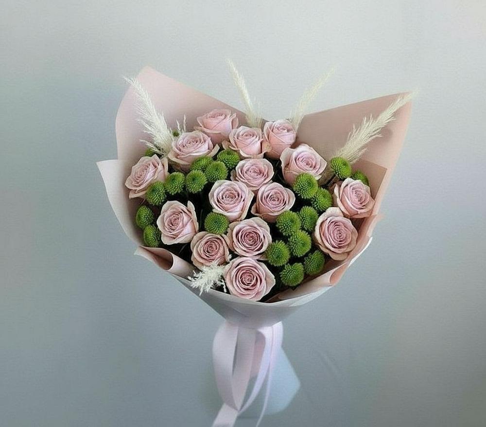 Букет цветов из: Розы и Хризантемы в Крестцах