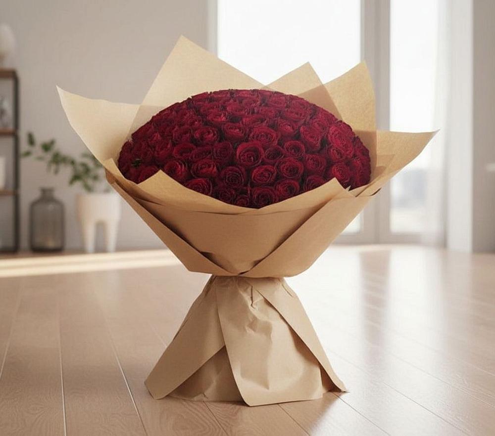 Букет 101 Красная роза в Крестцах