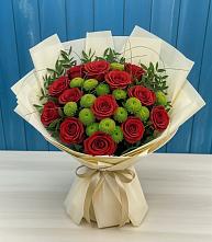 Букет цветов из:  Розы и Хризантемы в Крестцах