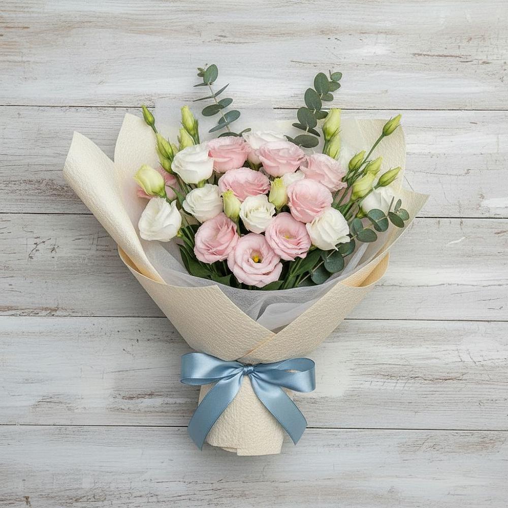 Букет цветов из: Лизиантусы в Крестцах